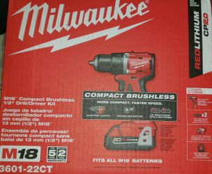 MILWAUKEE M18 COMPACT BRUSHLESS 1/2" DRILL/DRIVER KIT