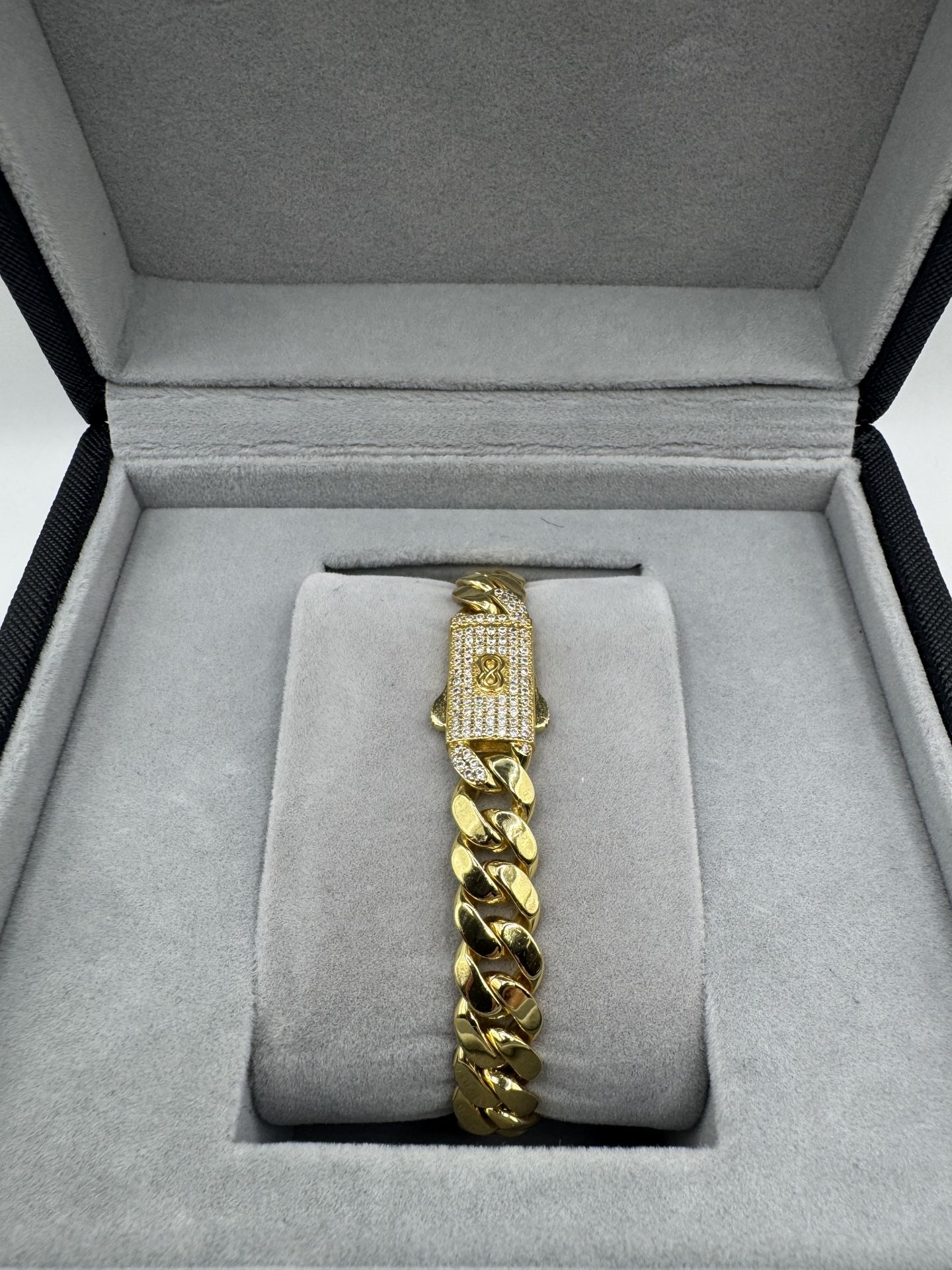 14k gold plated 925 silver cuban bracelet