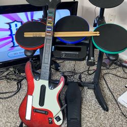 Guitar Hero Band Hero BAND SET Kit Drums+Mic+Guitar Game Nintendo Wii WiiU