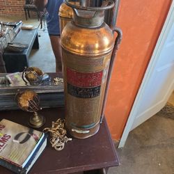 Antique Buffalo Copper & Brass Fire Extinguisher (c. 1930s)