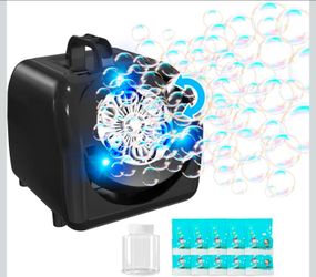 Bubble Machine, 2 Modes-Swinging & Stationary, Battery Operated Portable Bubble Maker,