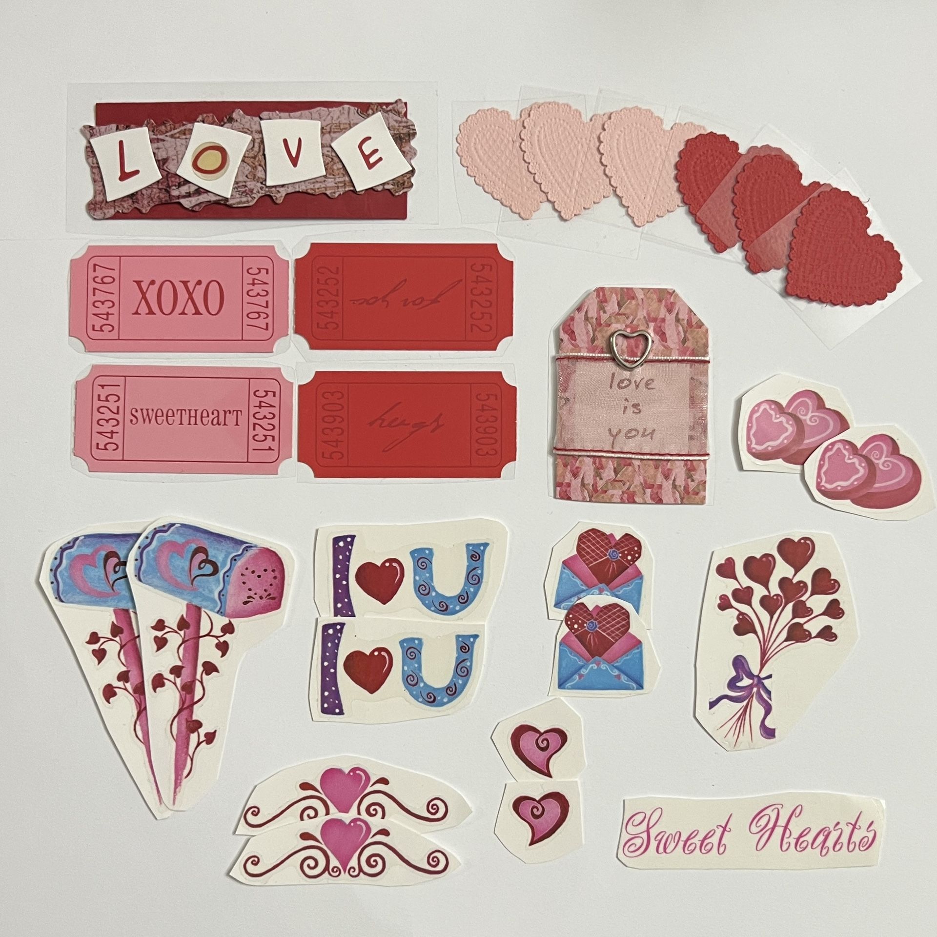 Valentines Scrapbook Sticker Lot Of (26)