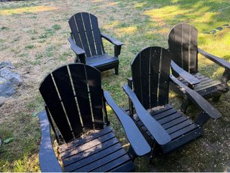 4x Black Adirondack Chairs