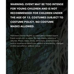 Universal Studios Horror Nights Tickets 🎫 