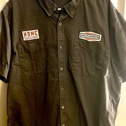Men’s Harley Davidson Grey Button Down Size 2XL