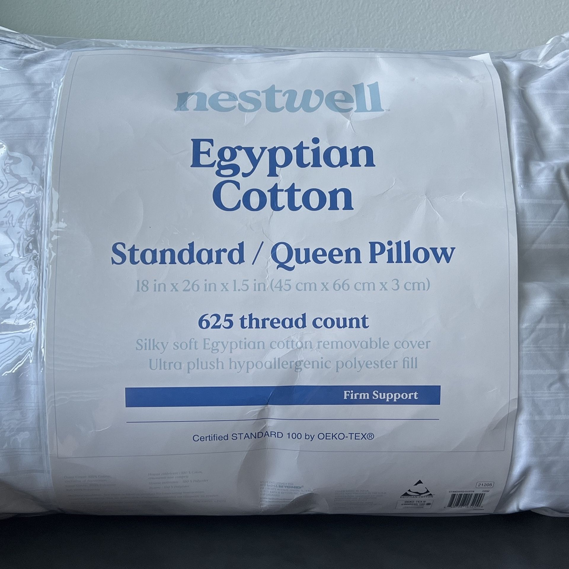 Nestwell Egyptian Cotton Firm Support Pillow