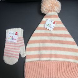 Toddler/Kids Fit Beanie With Mittens bundle 