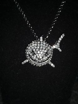 Iced out micro shark pendant