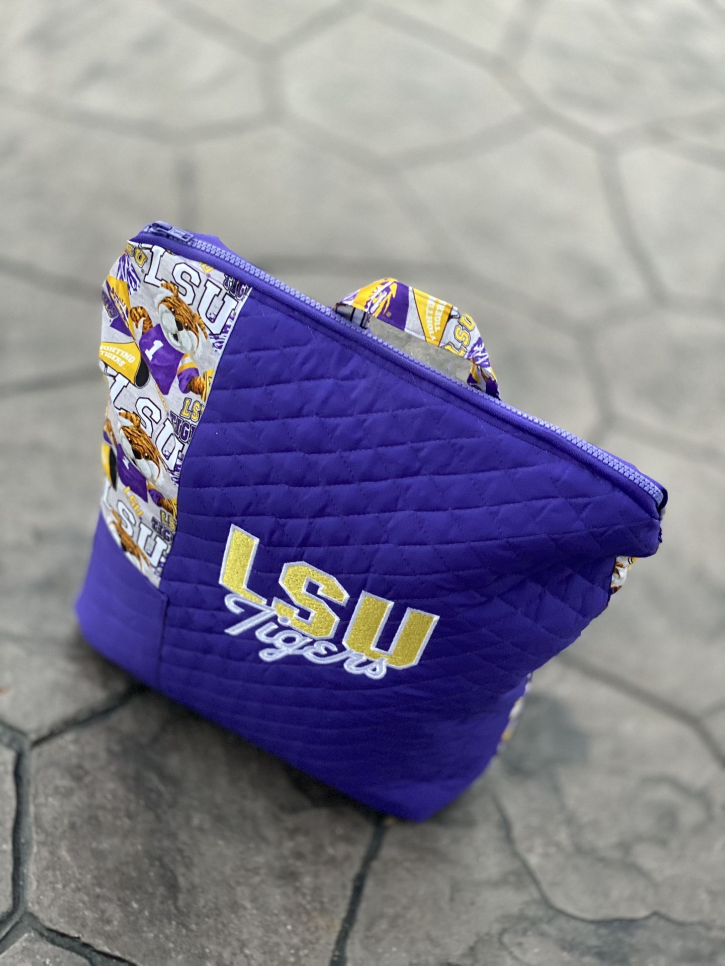 HANDMADE Quilted LSU Backpack
