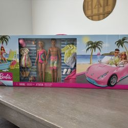 Barbie and Ken Doll Swimming Pool and Convertible Car Playset