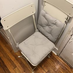 IKEA Metal Folding Chairs With Seat Cushions
