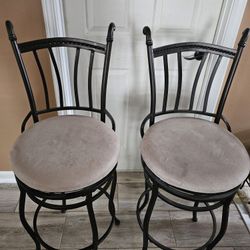 Iron Rod and Suede Bar Stools