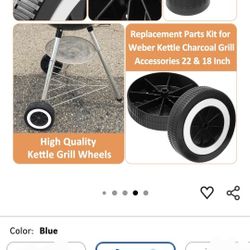 Custom Blue Weber Grill Parts - Legs & 6" Wheels Replacement Kit