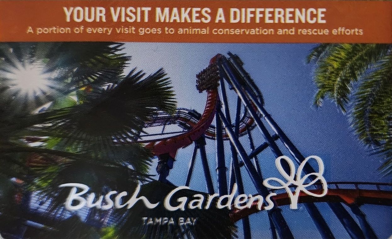 Busch Gardens Single Day Ticket For Sell $60