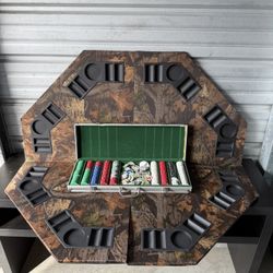 Portable POKER TABLE TOP AND CHIPS 