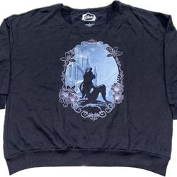 Disney Little Mermaid Ariel Black Crewneck Sweatshirt Women’s Size 3