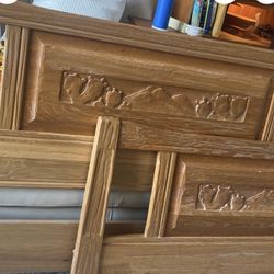 Beautiful Hand Carved Full Size Bed Frame, Very Sturdy 