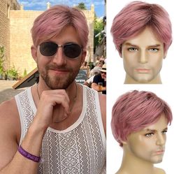 Short Pink  Wig for wo/ Men 