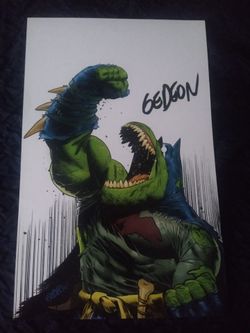 Batman (Bat Walker) from Jurassic League signed by Juan Gedion