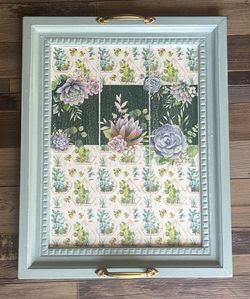 Decorative Succulent Serving Tray