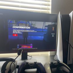 Ps5 Disc With Monitor And 2 Controllers 