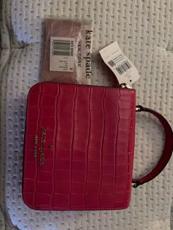Kate Spade New York Pink Croc-Embossed Handbag
