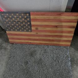 Wooden Flag Hand Crafted 