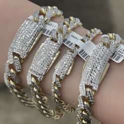 10KT Gold Close D/C Miami Cuban Link Chain and Bracelet 