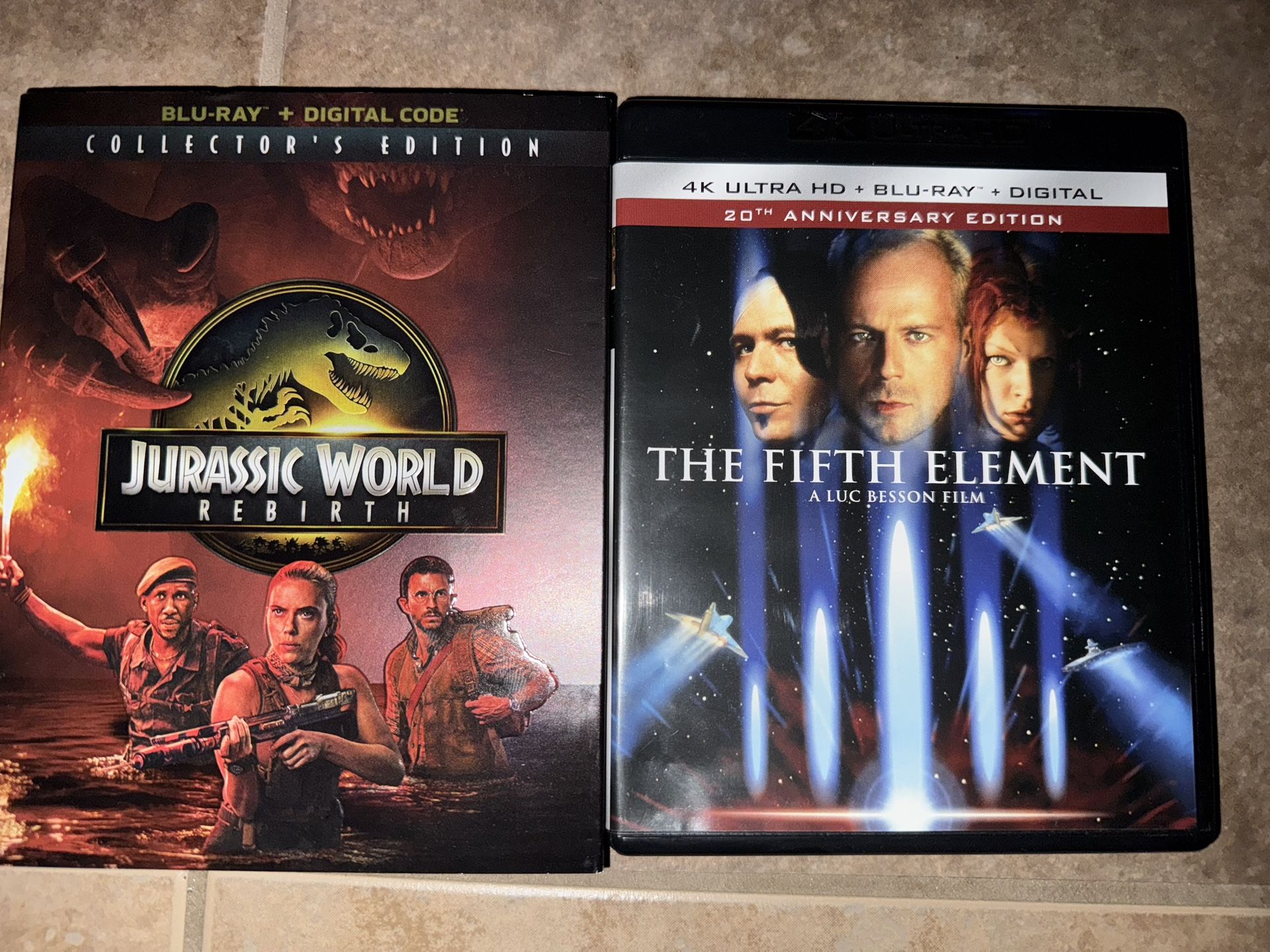 Fifth element 4K, and Jurassic Park rebirth Blu-ray