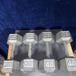 30 and 40 lb Dumbbell Pairs 