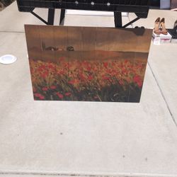 Solid Wood floral Wall Painting 