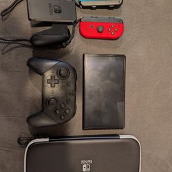 Nintendo Switch OLED + Screen Protector And Case + Pro Controller