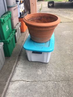  Red Clay pot 13 inches tall 18 inches across