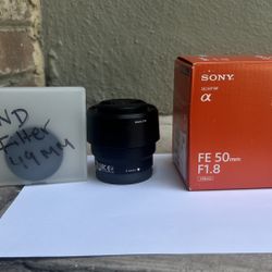 Sony Lens 50mm Whit Nd Filter 49mm