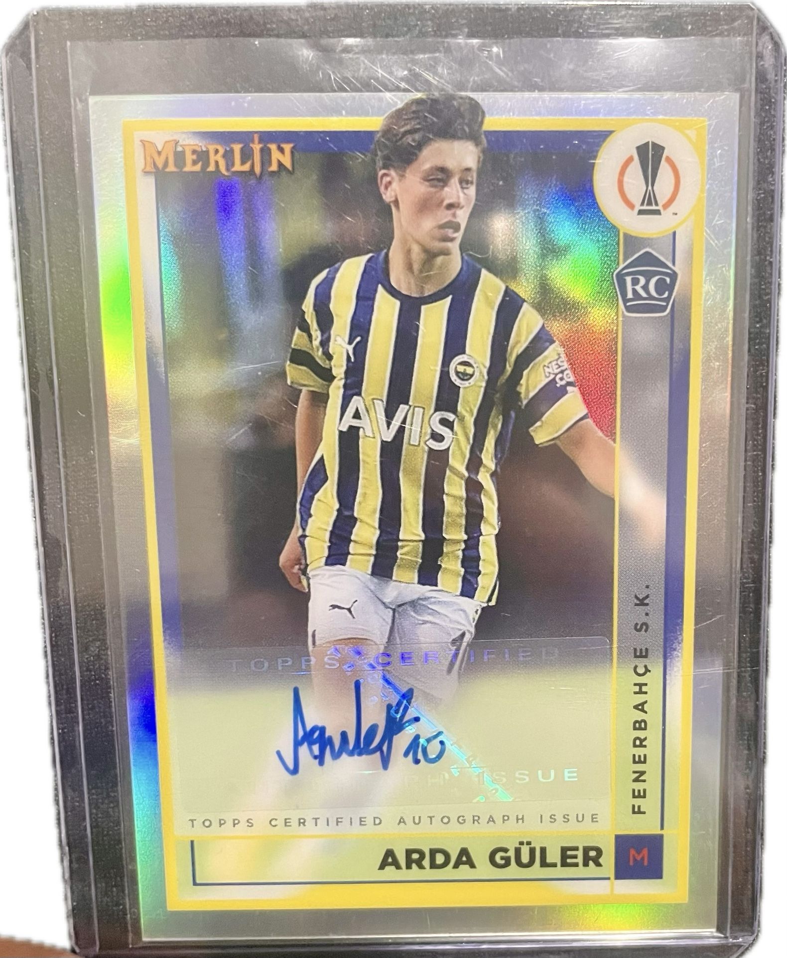 2022-23 Topps Merlin Chrome UCC Autograph #GU Arda Guler Signed Rookie Card