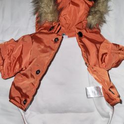 AirForce Dog Fleece Parka Jacket w/Removable Fur Hat, Small, New