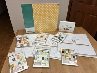 Becky Higgins Project Life” Lot - 12 x 12 Album, Cut & Paste Mini Kit, Photo Pocket Pages, Storage Envelope Pages, 6 Packages of Themed Cards: