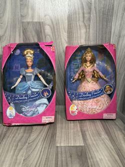 Disney Dazzling Princess Lot of 2    - Cinderella & Aurora Mattel 2000 NRFB Wear
