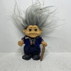 Vintage 1990s Russ Berrie My Lucky Old Man Grandpa Troll Doll