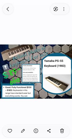 Yamaha PS-55 Keyboard 1983