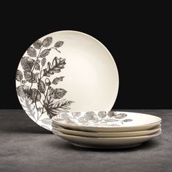 Thyme & Table 4-pack Stoneware Round Plate Set, Harvest