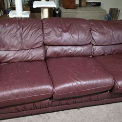 FREE Red leather couch and loveseat