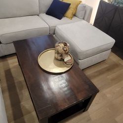 Dark Wood Coffee Table 48" X 18" 