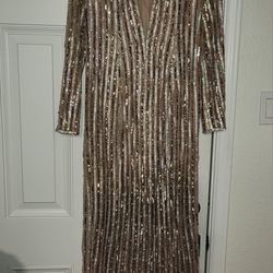 Terani Couture V-Neck Beaded Dress (Size14)