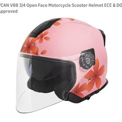 VCAN V88 3/4 Open Face Motorcycle Scooter Helmet  - NEW