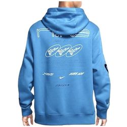  Nike Air NSW Club Fleece Laser Blue AOP Multi Logo Art Hoodie Size Large