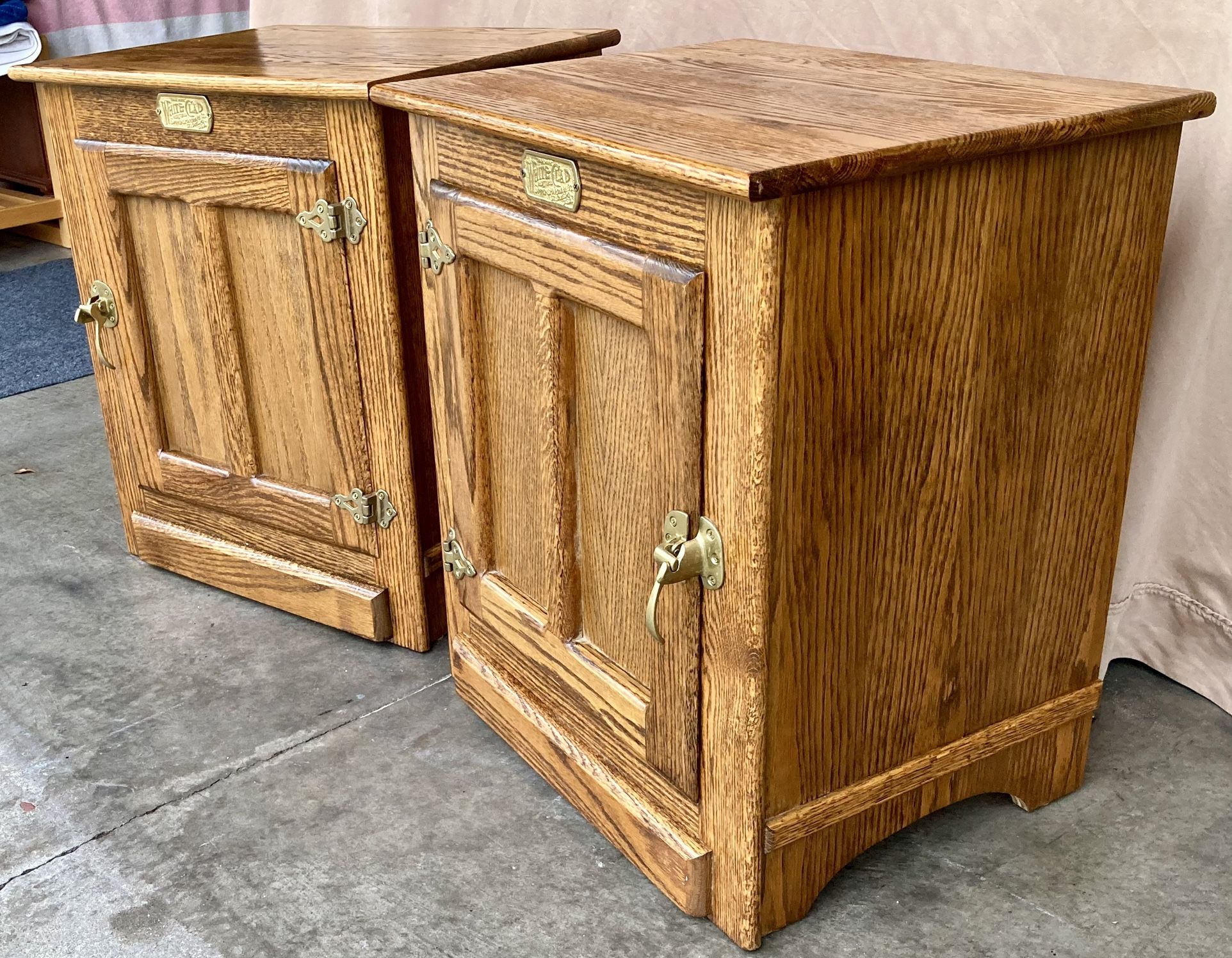 Pair of Oak End Table / Nightstand by White Clad 