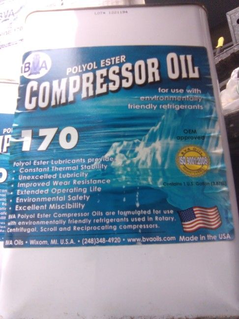 Compressor Oil. 4 Jugs Left. $15 Per Each