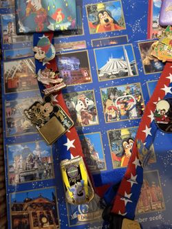 Two Disneyland Lanyards filled With Very Collectible Disney Trading Pens