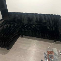 New Futon Corduroy Sectional Couch / Free Delivery 